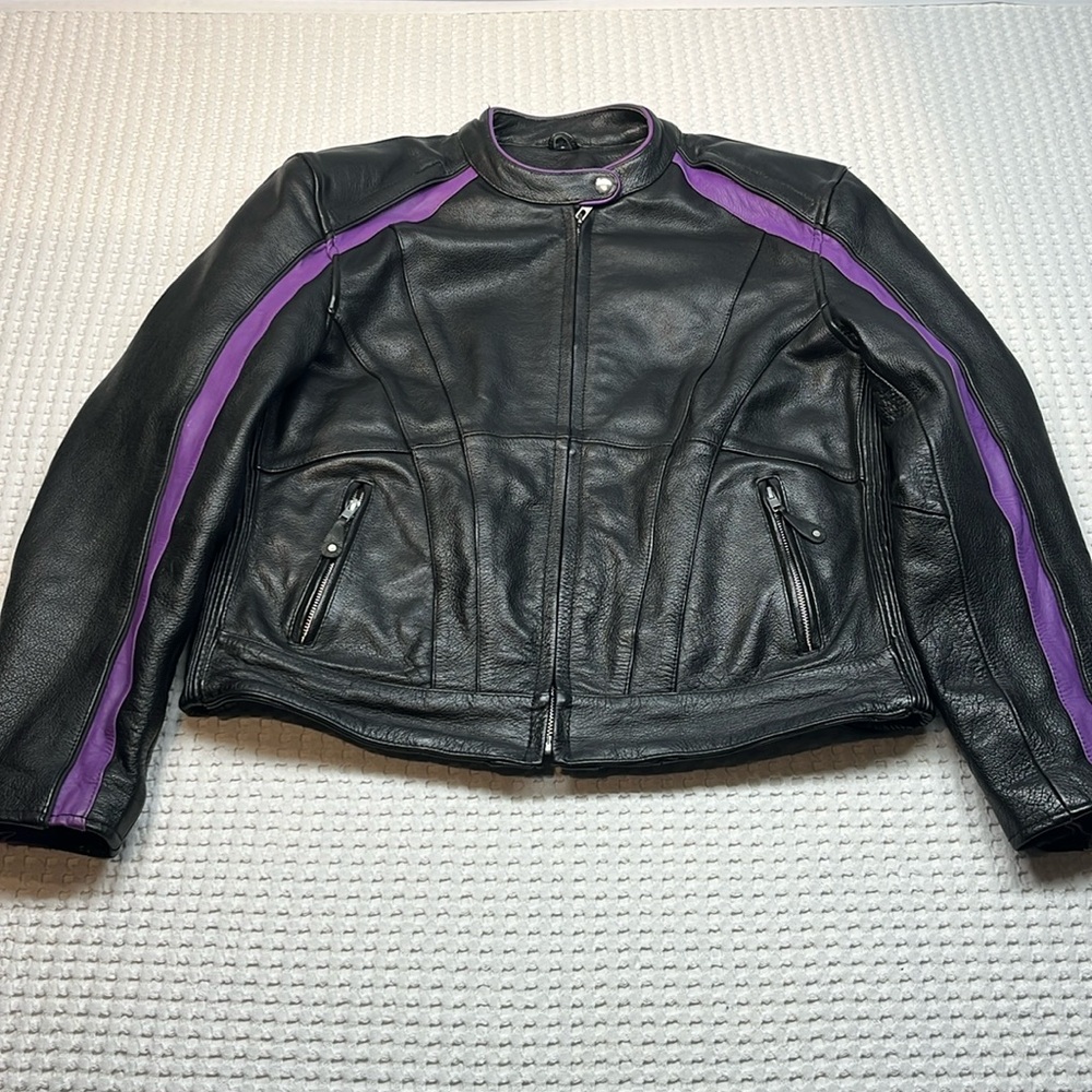 Screaming Eagle Ladies Leather Riding Jacket Size Large Excellent Condition